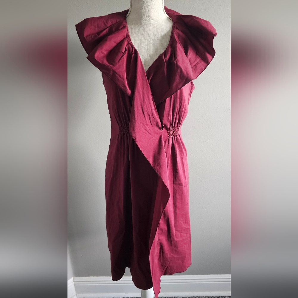BCBGMaxAzria Deep Red Asymmetrical Dress